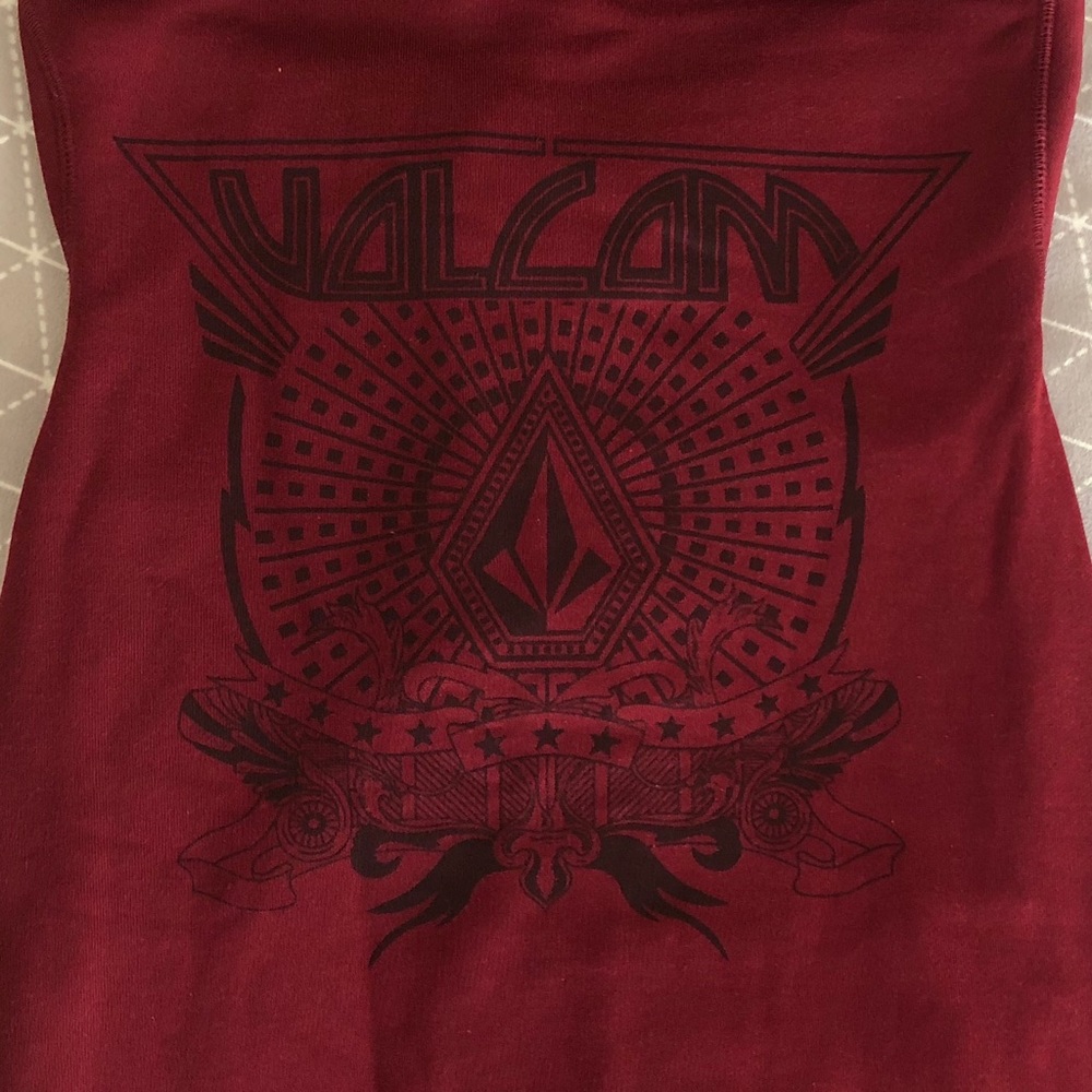 NWOT. Maroon VOLCOM Zip Up Sweatshirt - Picture 5 of 6